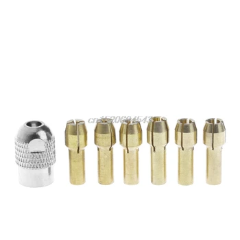 

7pcs/lot dremel Brass Collet 1.0/1.6/2.0/2.4/3.0/3.2 +dremel check M8*0.75 Fits Dremel Rotary Tools dremel accessories R08