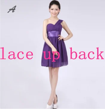 Плюс размер фиолетовое короткое элегантное Сексуальное Дешевое милое Формальное шифоновое платье выпускное платье платья Новое поступление под$50 W1324 - Цвет: A LACE UP BACK