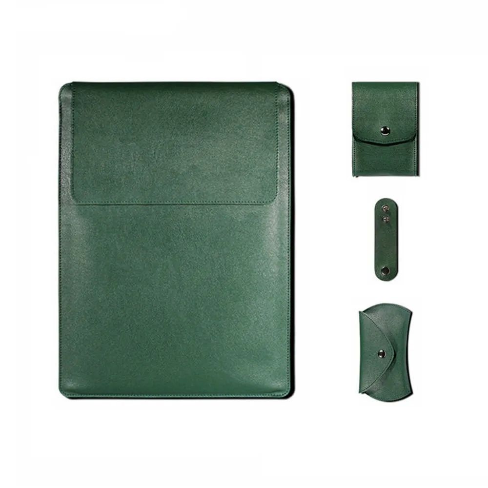 Чехол для ноутбука Macbook 13 11 Pro 15 дюймов, чехол для ноутбука, кожаный чехол для ноутбука Macbook Air 13 retina 12 - Цвет: green