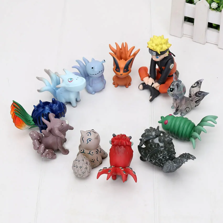 

11pcs/lot Naruto Uzumaki Tailed Beasts Shukaku Gyuki Kurama Isobu Son Goku Kokuo Saiken Chomei Shinju action figure toys