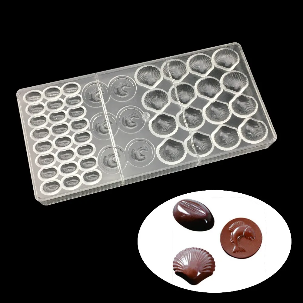 Пресс-формы для изготовления шоколадных конфет в форме моллюски ручной работы из поликарбоната формы для шоколада