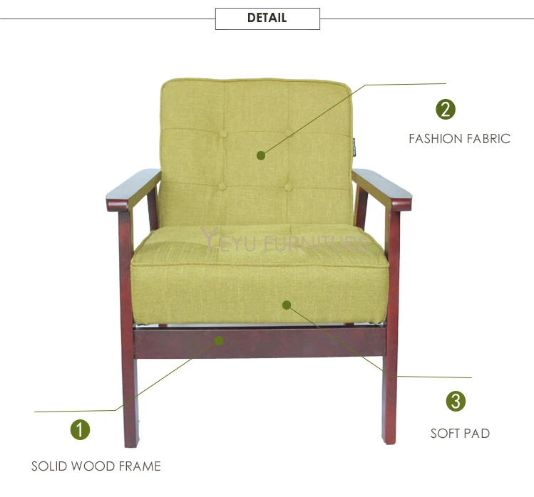 Минималистический современный дизайн, твердый деревянный тканевый мягкий диван для гостиной, деревянный диван с подушкой, простой маленький комнатный диван