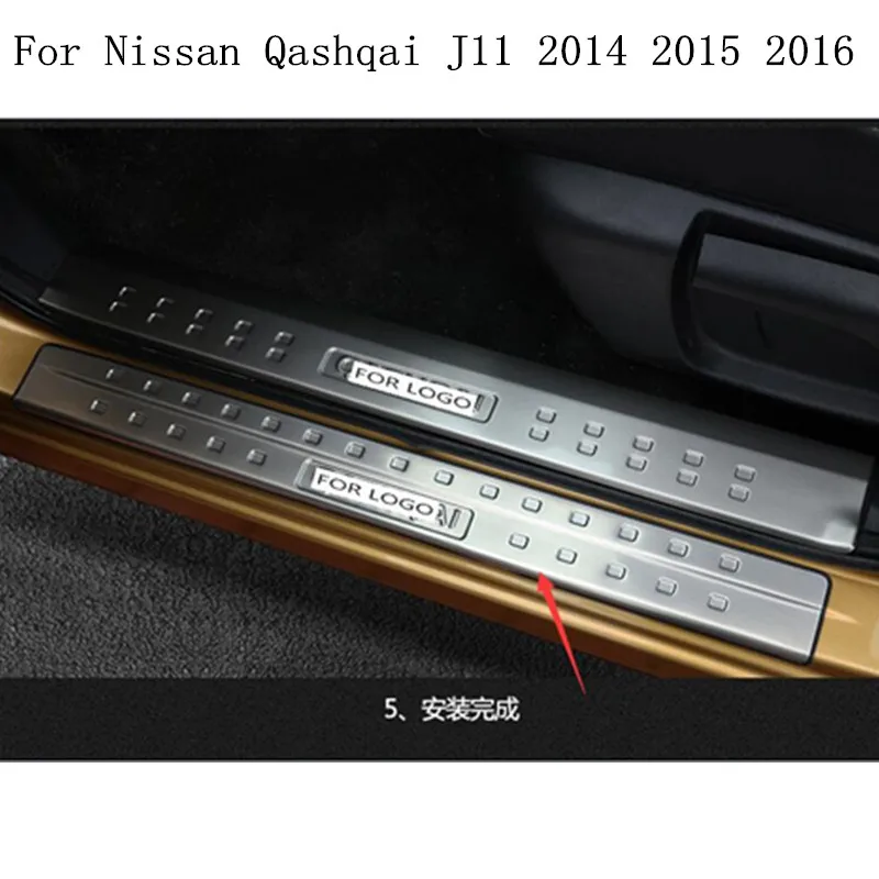 Автомобиль Стайлинг для Nissan Qashqai J11 Интимные аксессуары порога пороги Накладка охраны педаль протектор внешний