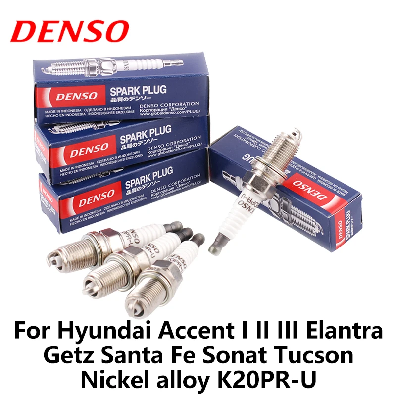 DENSO автомобильная свеча зажигания для hyundai Accent I II III Elantra Getz Santa Fe Sonat Tucson никелевый сплав K20PR-U