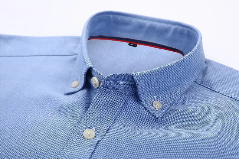 Мужская рубашка с длинным рукавом, Стандартная посадка, однотонная и клетчатая/полосатая рубашка, оксфордская Мужская одежда, рубашки синие, повседневная, Camisa Social, 5XL 6XL