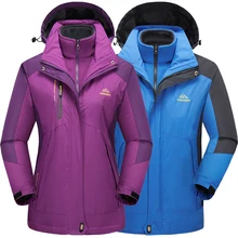 Женская ветровка, куртка, пальто для улицы, зимнее тепловое бархатное пальто для мужчин и женщин, походные куртки для кемпинга, водонепроницаемые ветрозащитные куртки из трех предметов