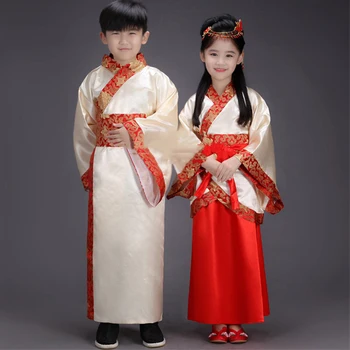 

Hanfu Traditional Chinese Clothing For Girls Chinese Suit Kids Tang Dynasty Costume Boys Opera Stage Outfits Clothes DNV10934
