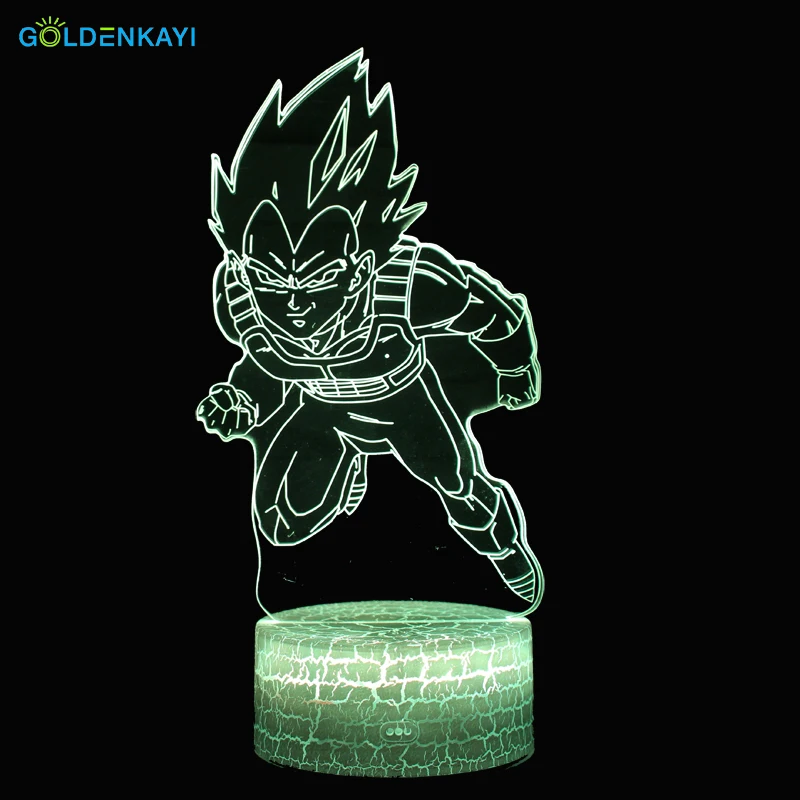 3D Dragon Ball Vegeta LED ночные светильники мультяшная настольная лампа сенсорный