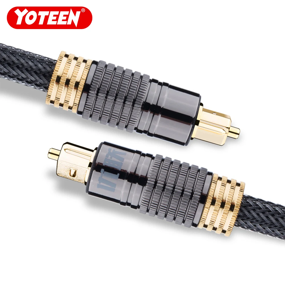 1M Optical Fiber Cable Digital Optical Audio Cable Toslink Gold Plated