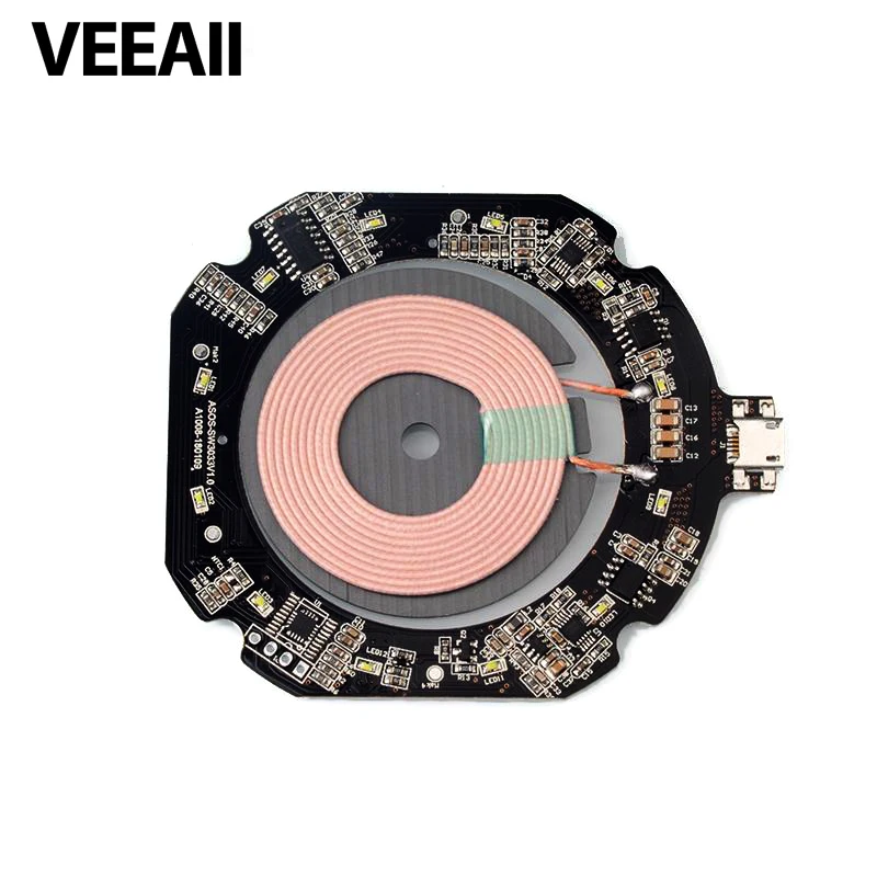 

VEEAII Qi Wireless Charger 10W 7.5W PCBA Circuit Board Coil Module DIY Charger for IPhone X 8 Plus for Samsung Fast Charging pad