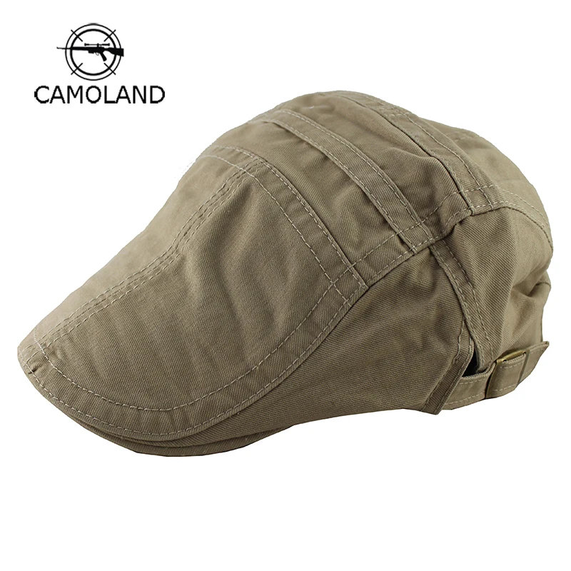 

2019 Brand New Spring Summer Cotton Breathable Berets For Men Casual Peaked Flat Caps Grid Embroidery Adjustable Hats Casquette