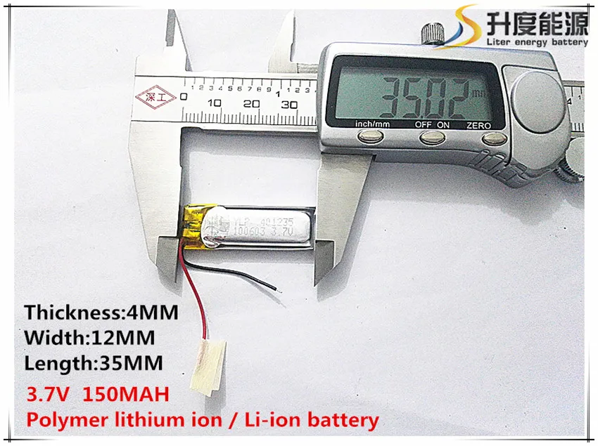 

1pcs [SD] 3.7V,150mAH,[401235] Polymer lithium ion / Li-ion battery for TOY,POWER BANK,GPS,mp3,mp4,cell phone,speaker