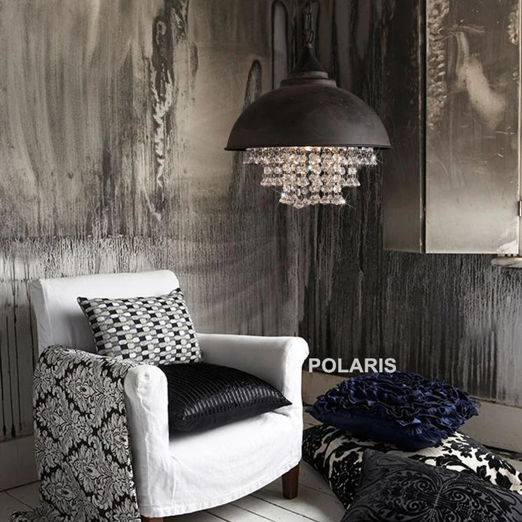 Günstig Vintage Lampe Loft Kronleuchter Beleuchtung Moderne Kristall Anhänger Hängen Lichter für Home Hotel Restaurant Dekoration