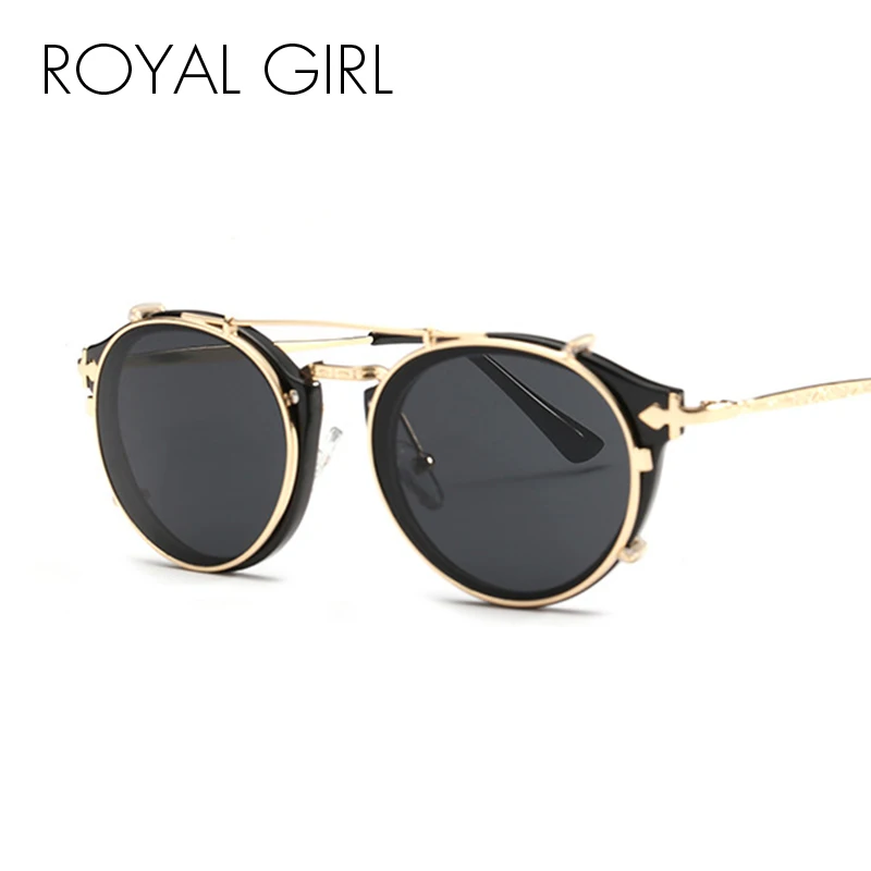 

Royal Girl Sunglasses Women Arrow Leg Classic Retro Round Shades Male Vintage Brand Designer Unisex Gafas de sol Goggles ss300