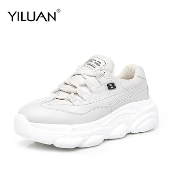 

Brand Leather Single shoes White Sneakers Platform women Single shoes basic 2020 Autumn Casual Shoes woman Student small size