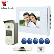 YobangSecurity Wired 7″ Inch LCD Video Door Bell Phone Intercom RFID Card Access Control Home Gate Entry System With Door Lock