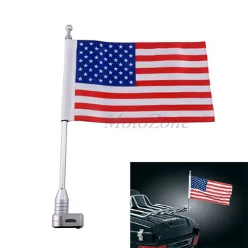 

Motorcycle American Flag Pole CNC Aluminum Vertical Flagpole Mount Kit Luggage Rack For Honda Goldwing GL1800 GL1200 2001-2011