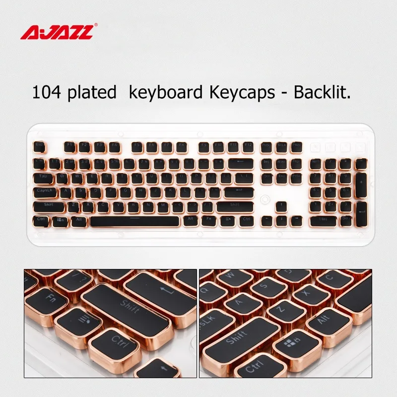 

Ajazz Electroplating Punk Keycap Steampunk Mechanical Keyboard Keycap Light Transmission Two-color Injection Plated Edge
