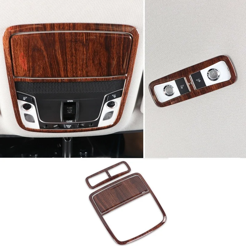 

3P Peach Wood Grain Interior Front+Rear Reading Light Lamp Cover Trim for Honda Accord 2018