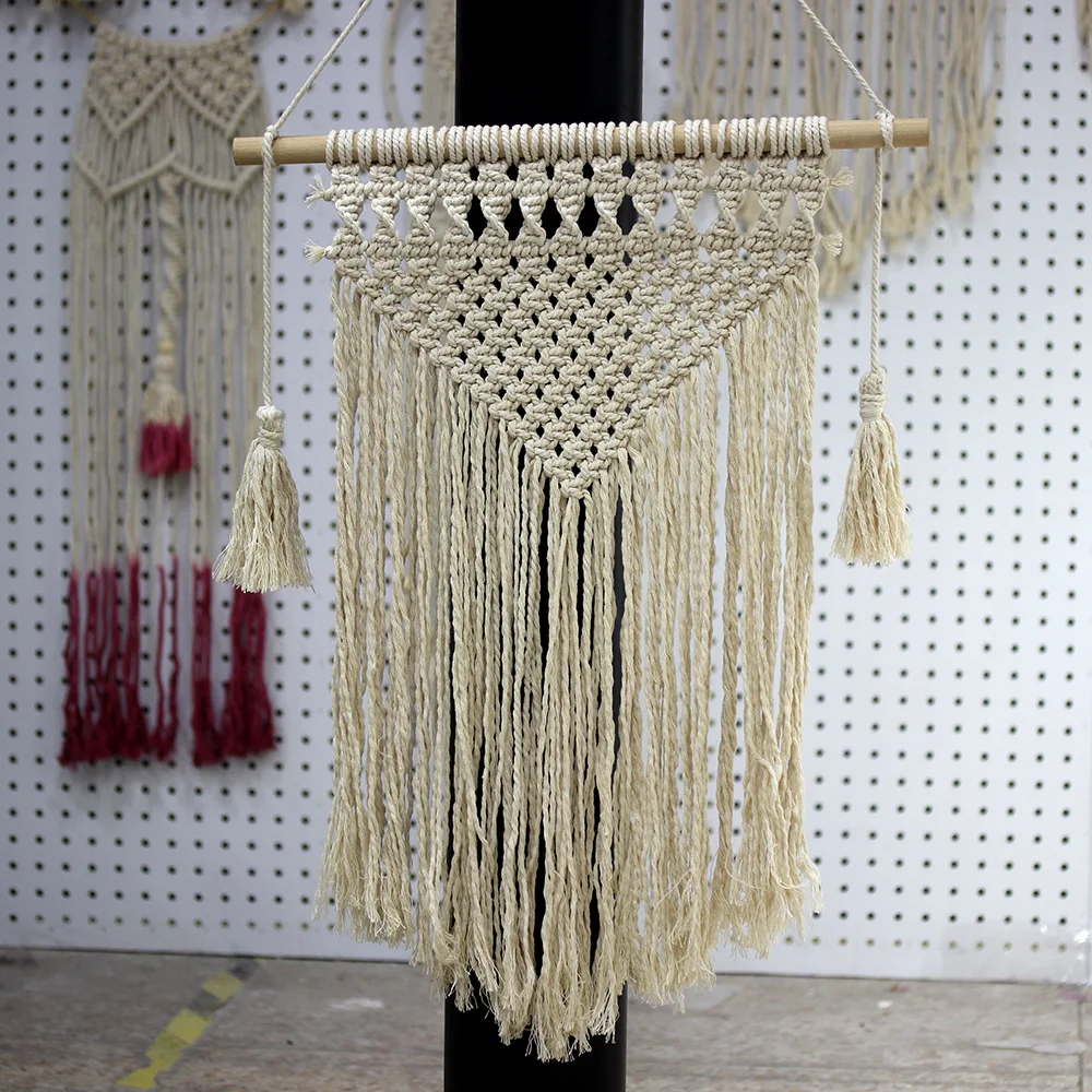 Macrame Wall Hanging Cream cotton Heart Macrame Wedding Ceremony Backdrop Home Decor Tapestry