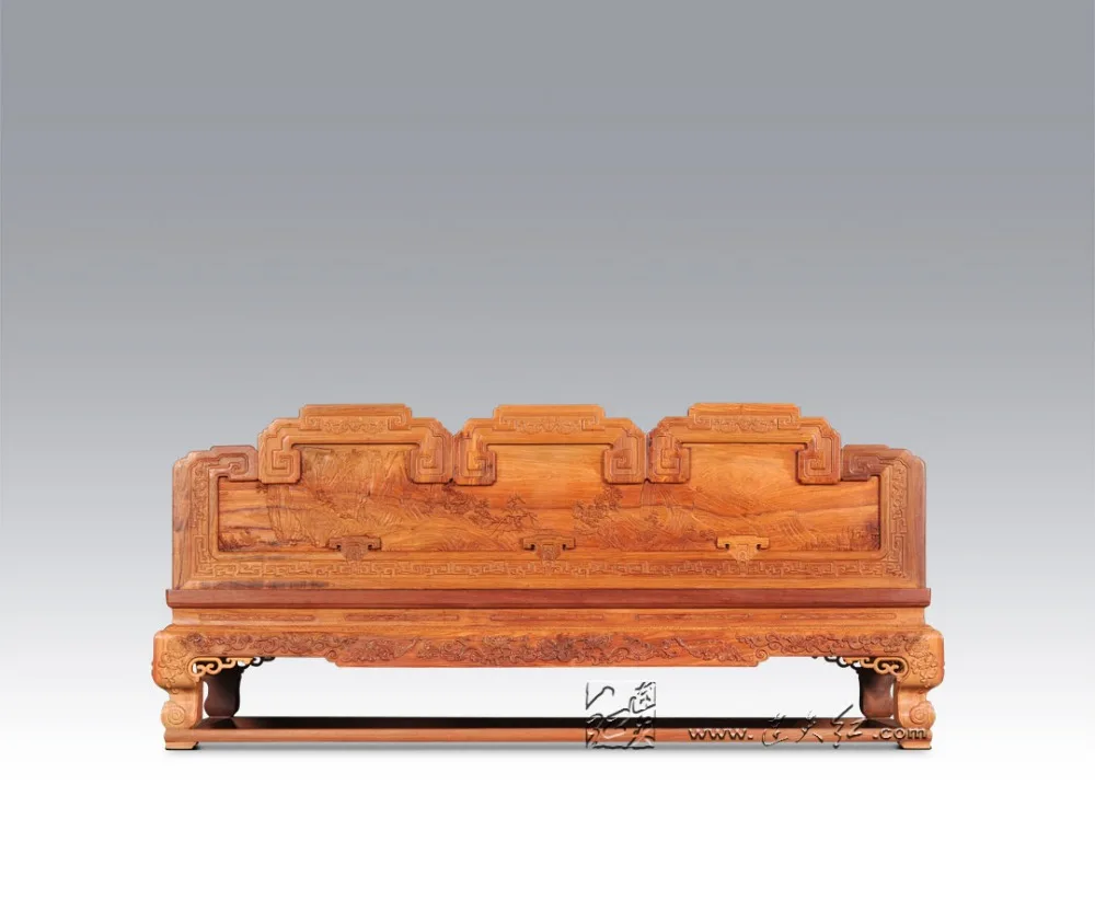 Chinese Royal Rosewood Furniture Padauk Sofa Bed 3 Seat Triple chair Solid Wood Chaise Lounge Classical Antique Recliner Sleeper Chinese Royal Rosewood Furniture Padauk Sofa Bed 3 Seat Triple chair Solid Wood Chaise Lounge Classical Antique Recliner Sleeper