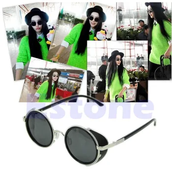 

Women Round Glasses Goggles Men Side Visor Type Circle Lens Sunglasses Unisex Vintage Retro Steam Punk Sun Glasses