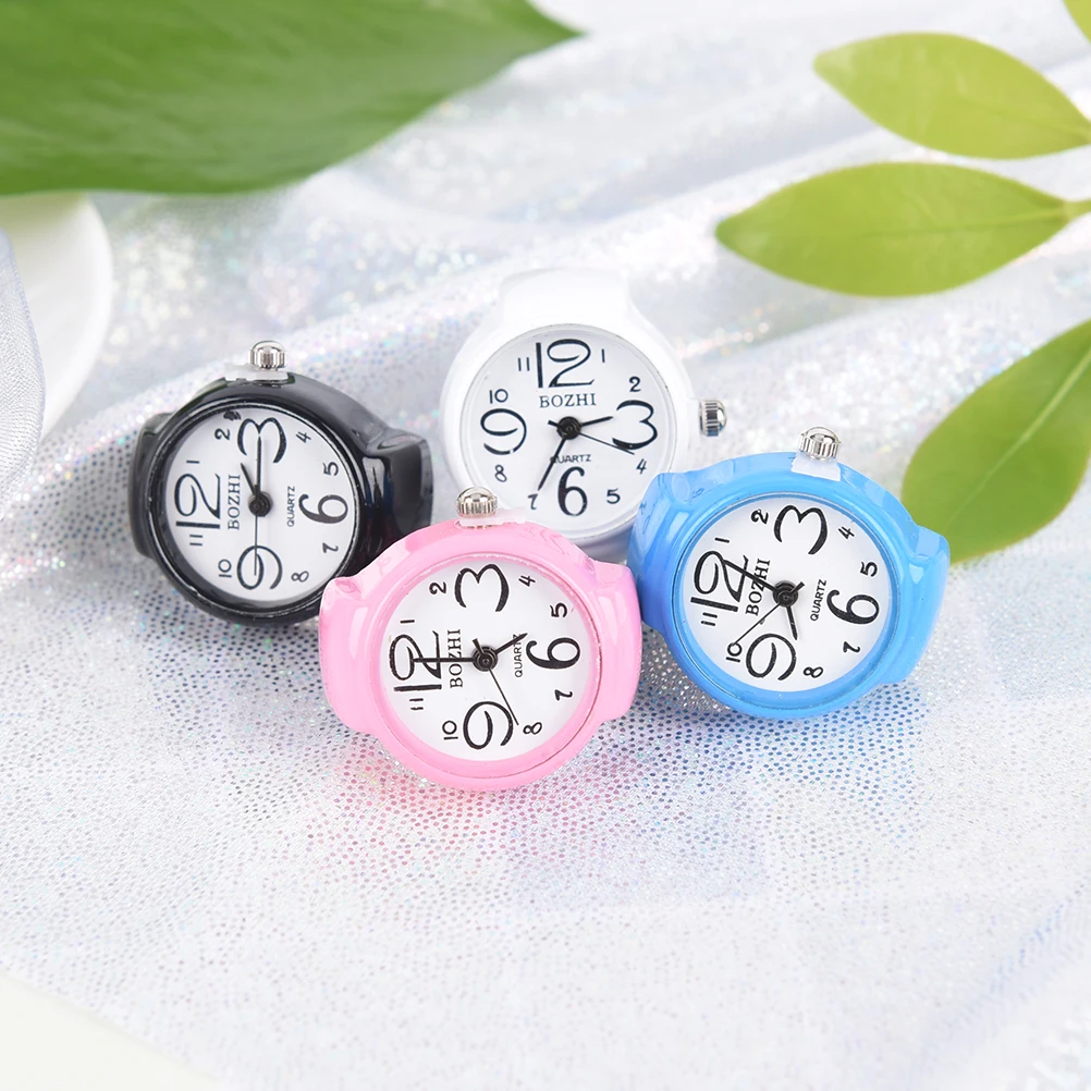 

Analog Quartz Fashion Unisex Ring Watches Creative Steel Bling Elastic Finger
