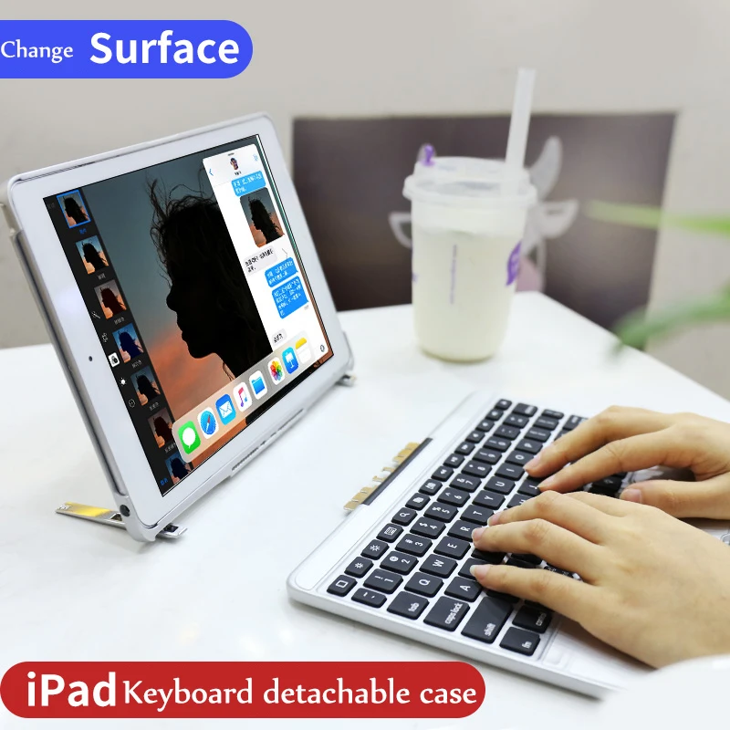 

Detachable Keyboard For iPad 2018 2017 9.7 Colorful Backlight Wireless Bluetooth Keyboard Case Cover For iPad Air 2 1 Pro 9.7
