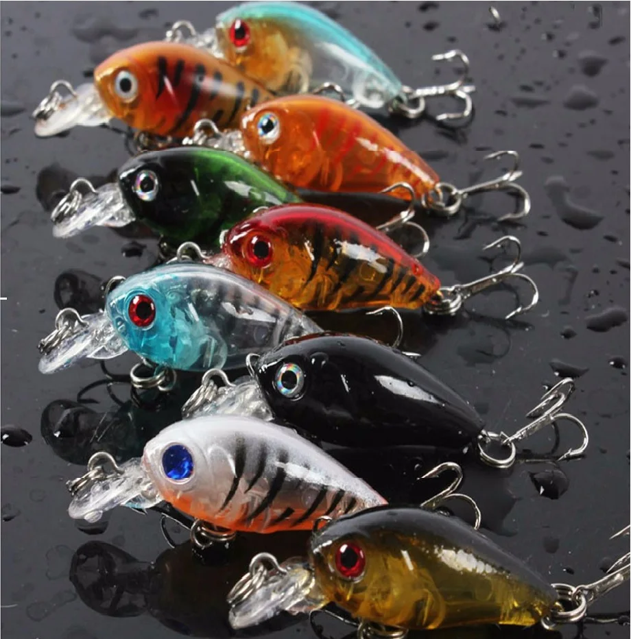9pcs Crank Bait Fishing Lures Topwater Catfish Carp Trout Perch Fishing