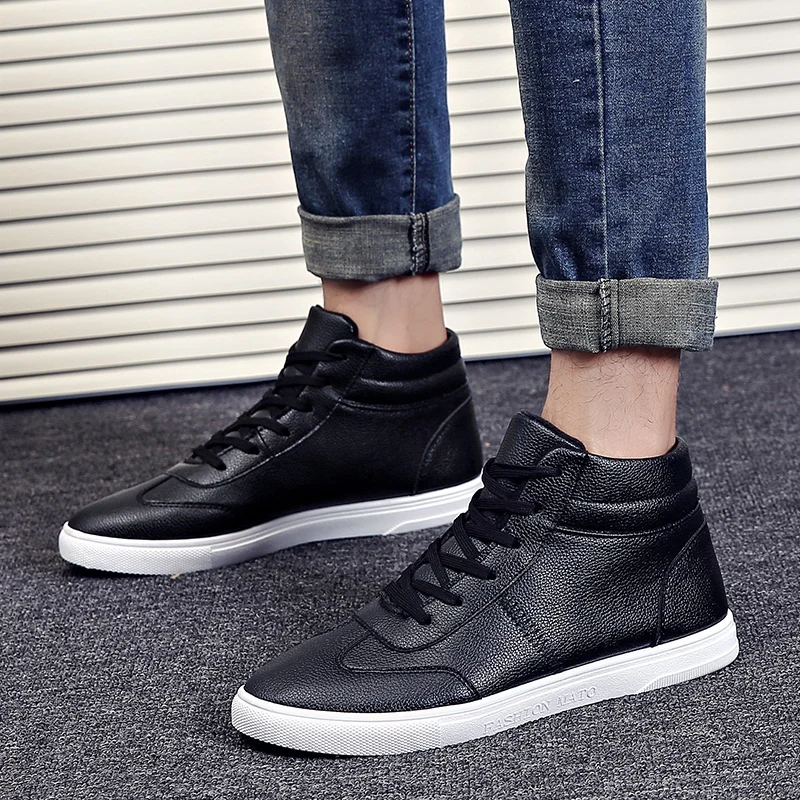 

UTENAG Four seasons Hot Men Comfortable Boots Male Sneakers Zapatillas de deporte Fashion Black White High quality Ankle Boots
