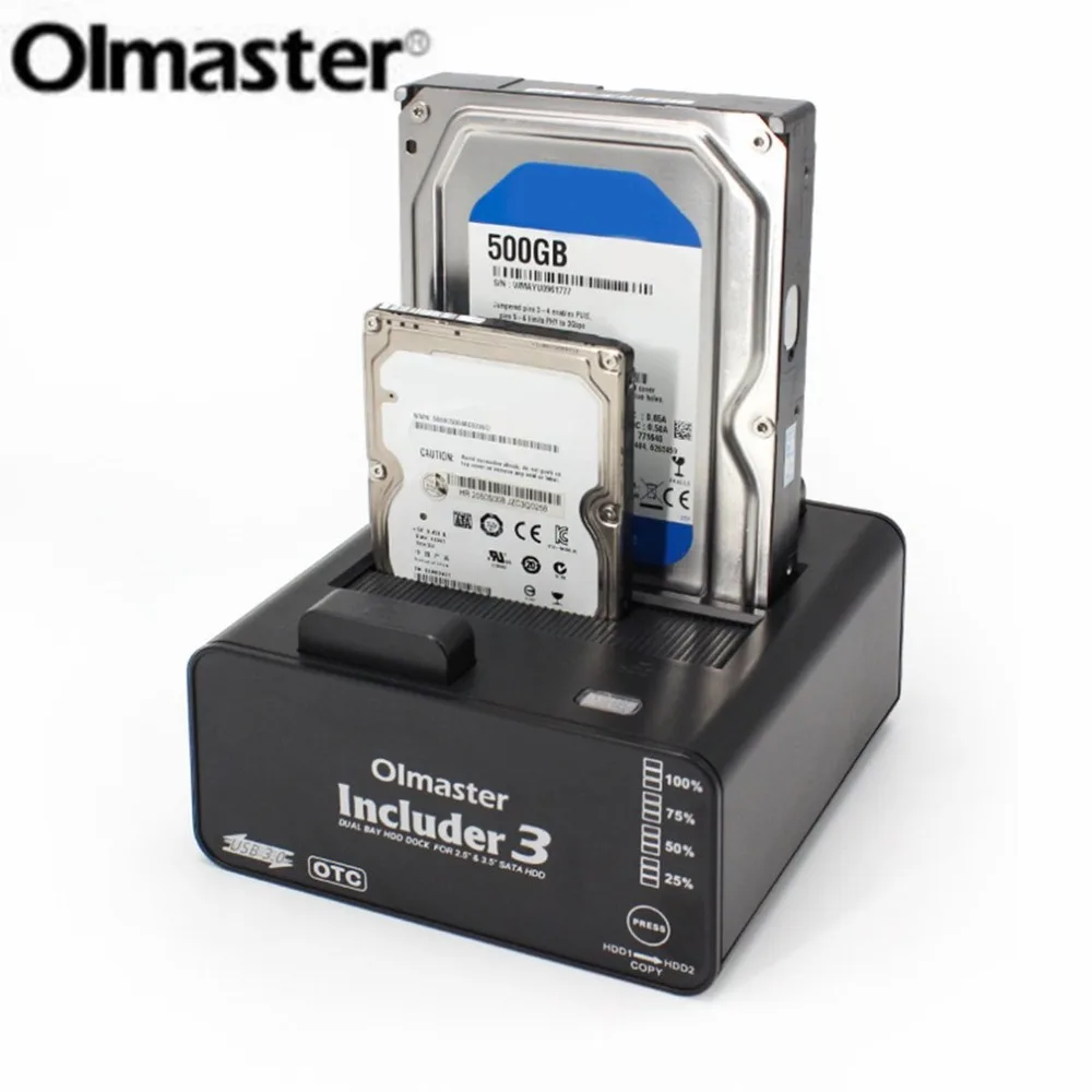 OImaster для 2,5 дюймов 3,5 дюймов SATA HDD Dual Bay HDD док-станция внешний жесткий диск USB 3,0 EU США штекер