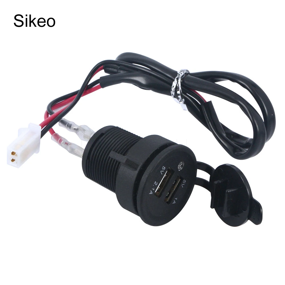 

Sikeo DC 12V Dual USB Motorcycle Car Cigarette Lighter Socket Charger Phone Charger Power Adapter for Cars Motorcycles