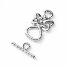 DoreenBeads на цинковой основе из сплава серебристый золотистый цвет переключения застежки узел шаблон 23 мм x 14 мм, 18 мм x 7 мм(6/" x 2/8"), 2 комплекта