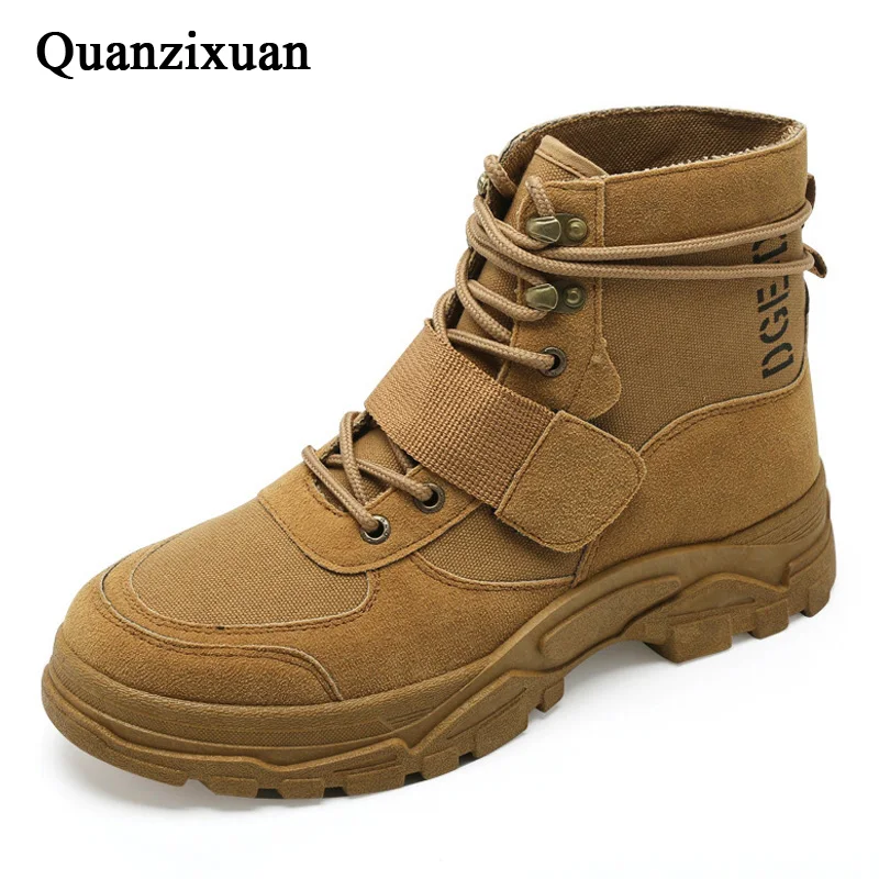 Winter Shoes Men Snow Boots Men Suede Leather Ankle Boots Safety Shoes High Top Men Shoes