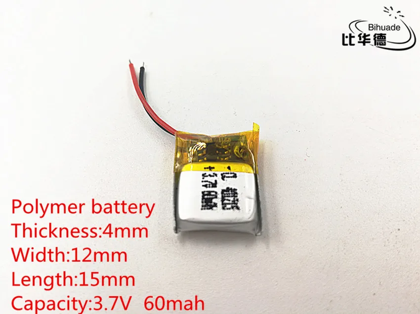 10 pçs lote 3.7 v 60 mah