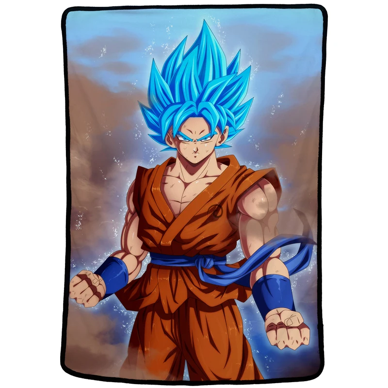 Tanie EHOMEBUY 3D koc anime dragon ball Goku 3D drukuj flanelowy Hotel ozdoba sofy domu wiosna jesień miękka ciepła okładka 3 rozmiar