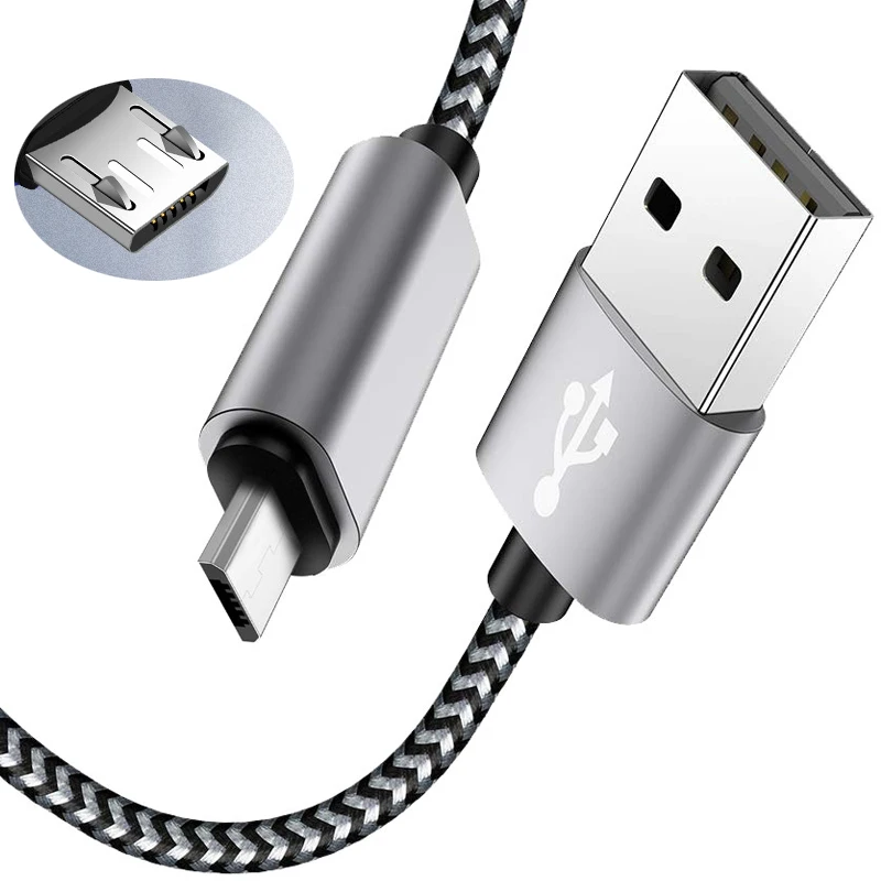 

Micro USB Cable 2A 1m Fast Charging Nylon USB Sync Data Mobile Phone Android Adapter Charger Cable for Samsung Sony HTC LG Cable