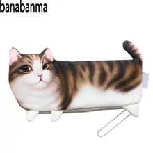 Banabanma студентов кошелек с принтом имитации Кот Pen Сумка Макияж Контейнер кошелек на молнии кошка мешок Кошельки и портмоне подарок ZK40