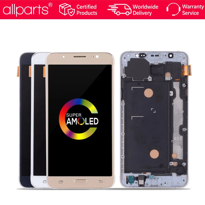 5.5'' AMOLED ORIGINAL LCD for SAMSUNG Galaxy J7 2016 Display Touch Screen with Frame For J710 J710F #2 | Мобильные телефоны