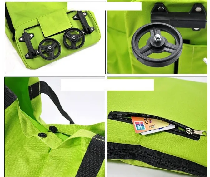 Складное колесо для торговой тележки легкая складная сумка Traval Cart багаж зеленый