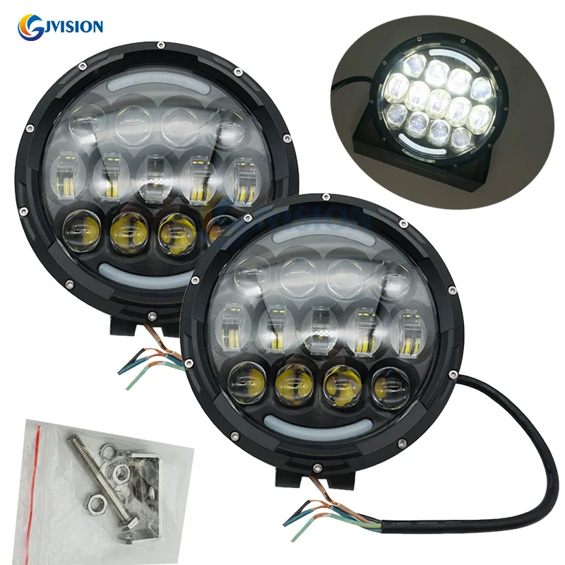 7 дюймовый круглый светодиодный рабочий светильник для внедорожника 105 Вт 9 36 в