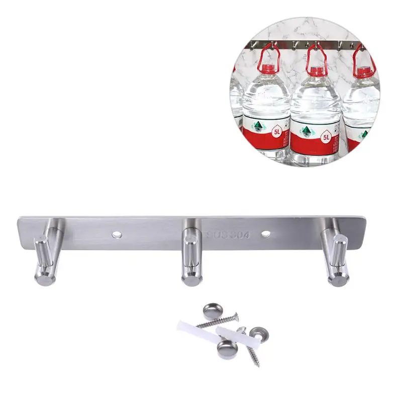

1 PC Stainless Steel 3-Hooks Practical Hook Behind The Door Bathroom Coat Hat Hooks Home Bedroom Bathroom Supplies