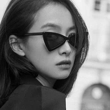 Винтажные женские солнцезащитные очки треугольные черные женские солнцезащитные очки ретро красного цвета очки с градиентными линзами