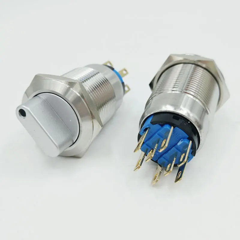 Color 2 positions3 pins, Voltage selflock, Size 1NO1NC 19mm metal