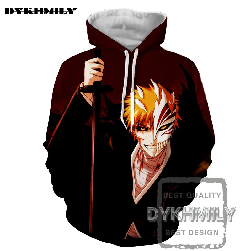 Dykhmily Spring Autumn Bleach Kurosaki Ichigo 3d Print Funny Hooded