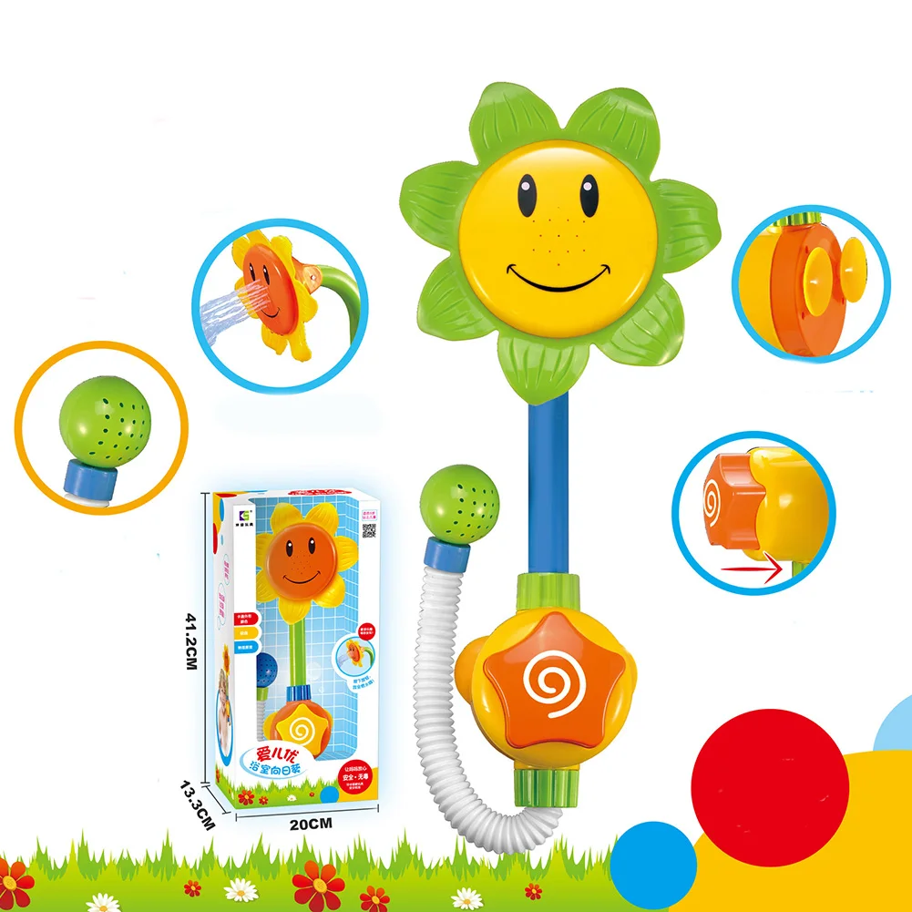 

bath toys bath sunflower Bathroom Sunflower Shower Faucet toy in the bathtub Children Pool Swimming Toys kid Learning Toy Gifts