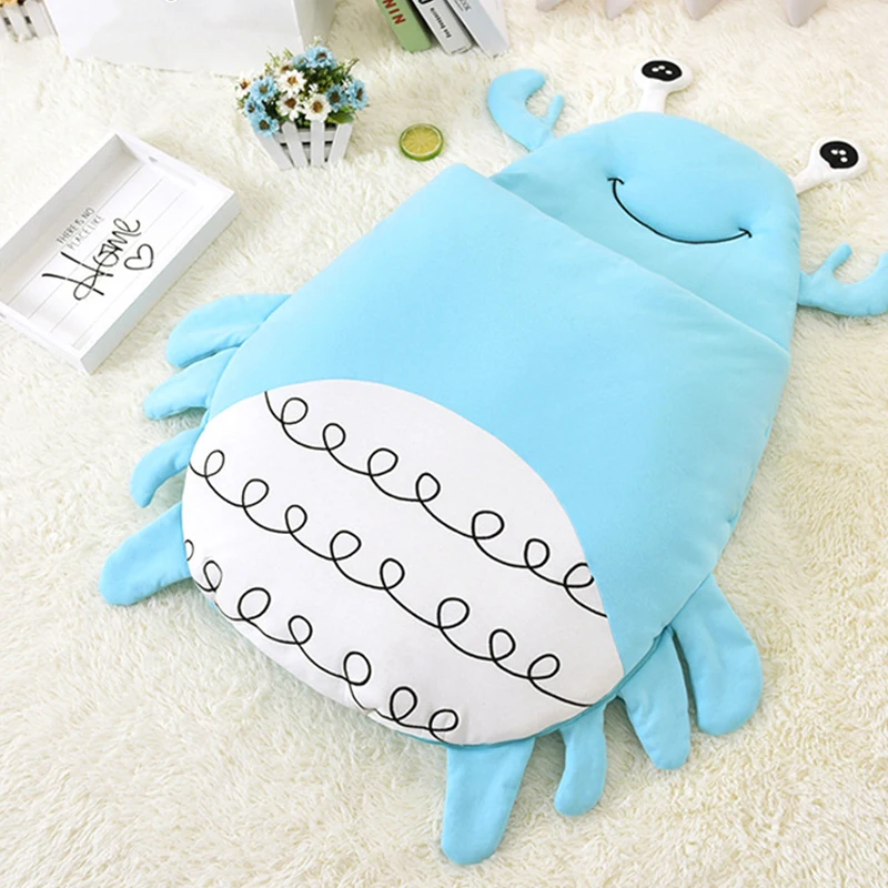 

Baby Cotton Sleeping Bag Newborn Cute Cartoon Crab Envelope Sleep Sack Suitable All Seasons Soft Skincare Infant Swaddle