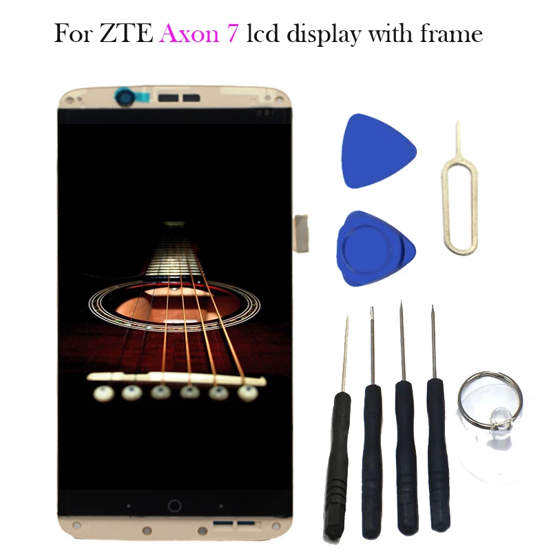 С рамкой AMOLED lcd для ZTE Axon 7 A2017 ЖК-дисплей Snapdragon 820 дигитайзер сборка запасные части Axon 7 A2017u lcd