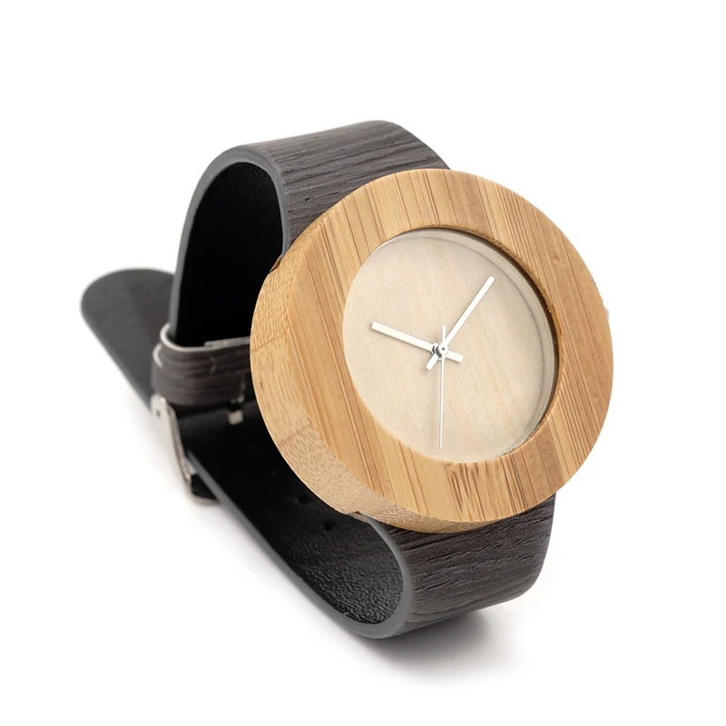 2017 Brand BOBO BIRD Handmade Gifts Men Watches Wood Watchs Genuine Leather Strap Wristwatches Wooden Watches C-H10