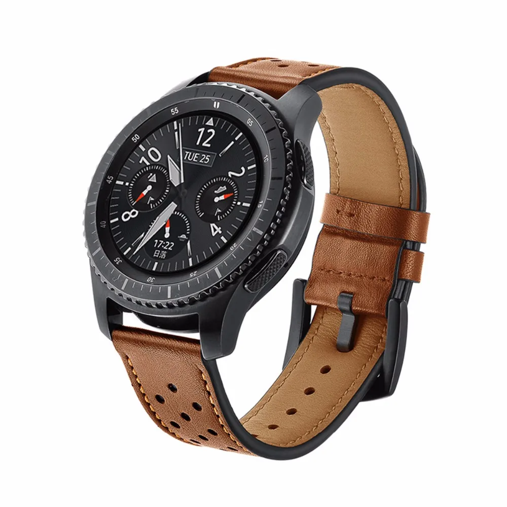 22 мм ремешок для часов ретро из натуральной кожи Samsung galaxy часы 46 Gear S3 Frontier